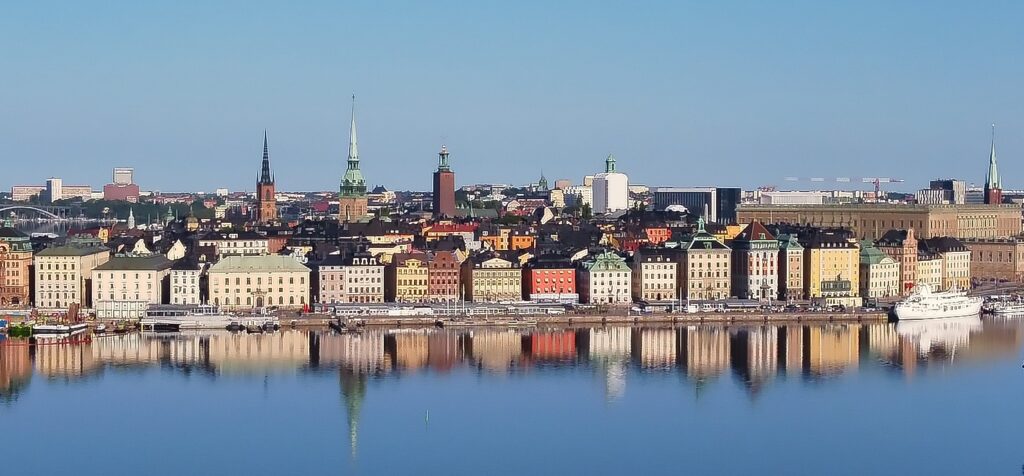 The old town of Stockholm and the Royal Palace.